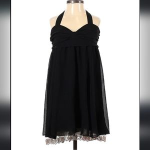 Johnny Martin Size 5 Black Dress Halter Straps Lace Hem Juniors Homecoming